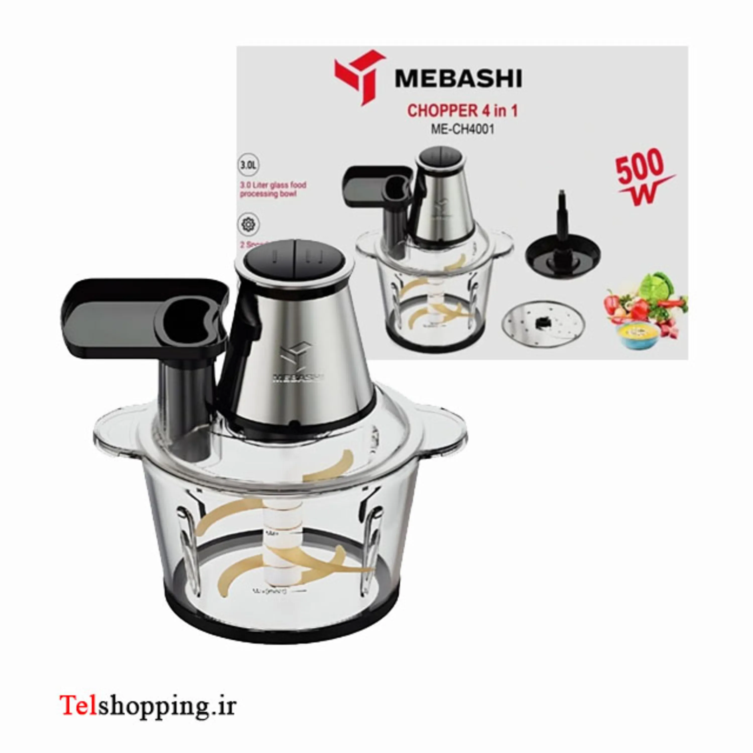 خردکن مباشی مدل CH4001 ظرفیت 3 لیتر 6 تیغه